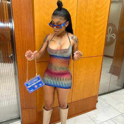 Minivestido de malla degradada