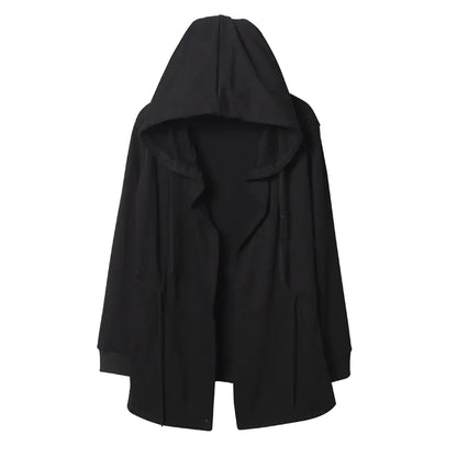 Gabardina de mago con capucha negra cortavientos para hombre