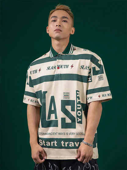 Polo con corte oblicuo extragrande