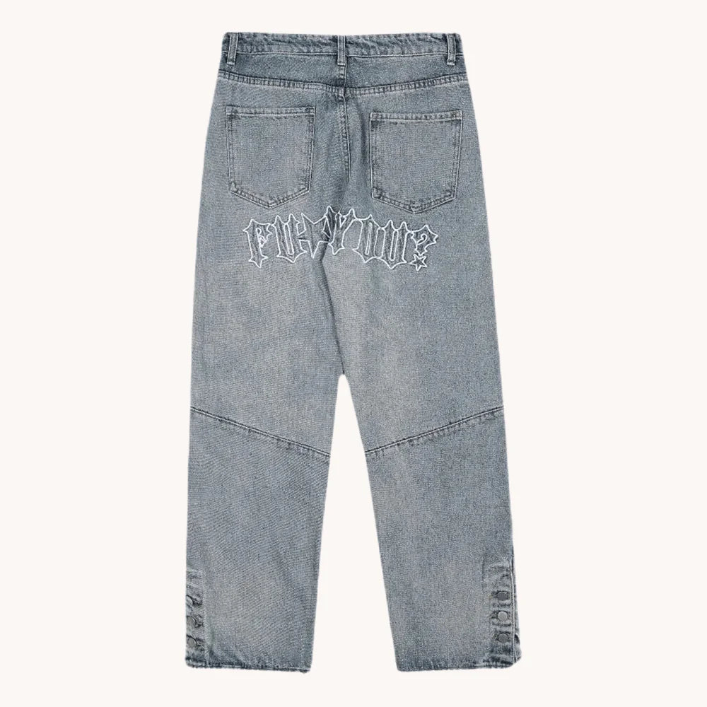 Vaqueros holgados bordados