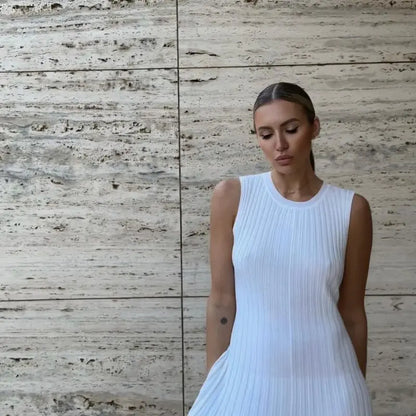 Vestido largo de punto para mujer