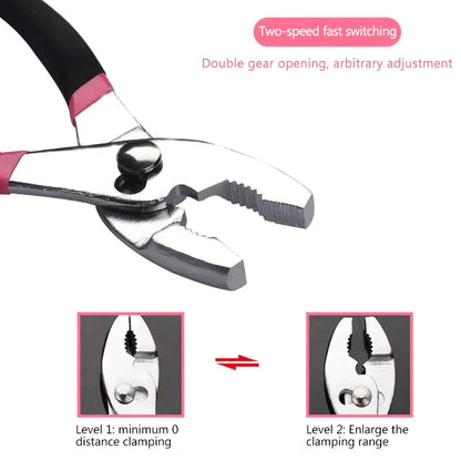 Kit de herramientas de reparación del hogar rosa de 39 piezas