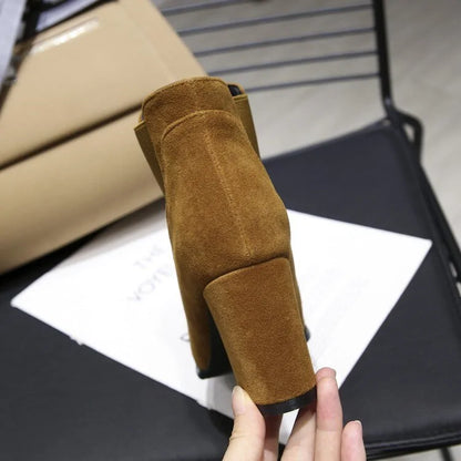 Botines coreanos de gamuza sintética