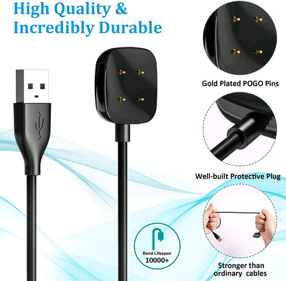 Wireless Charger For Fitbit Sense Versa 3 4 Watch USB Fast Charging Dock Cable