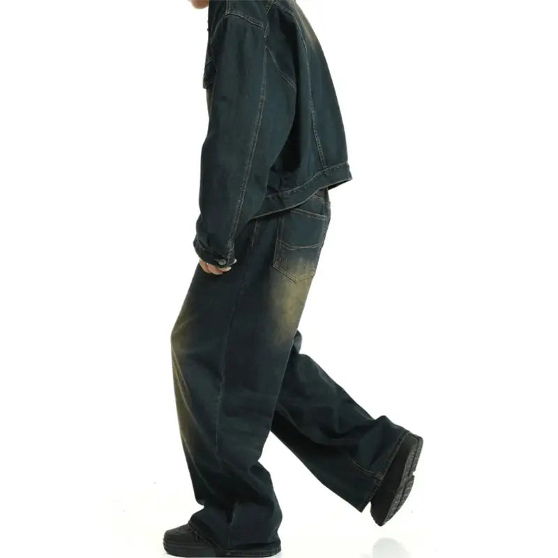 Vaqueros de mezclilla con lavado verde