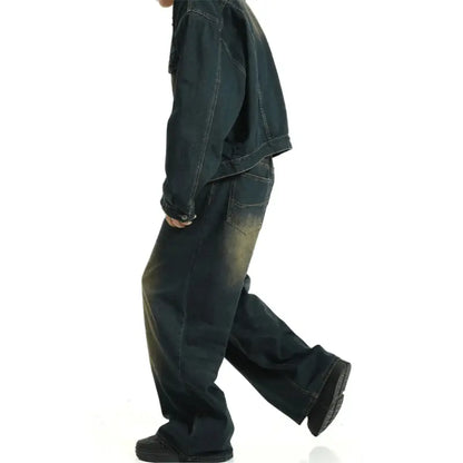 Vaqueros de mezclilla con lavado verde