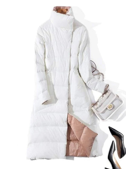 Chaqueta larga de invierno con cuello alto