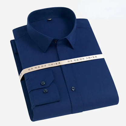 Camisa blanca de negocios de manga corta hidrofóbica impermeable a prueba de manchas de aceite para hombres