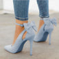 Zapatos de mujer con hebilla y línea de lazo