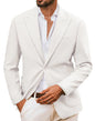 PJ PAUL JONES Linen Blazer Men Cotton Regular Fit Blazers Casual Lightweight Blazer for Dating White 2XL