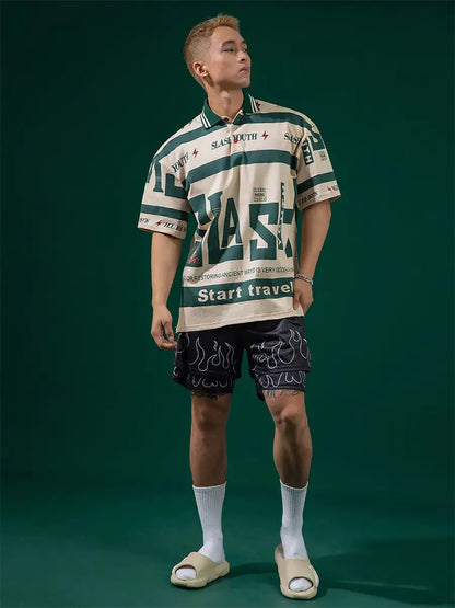 Polo con corte oblicuo extragrande