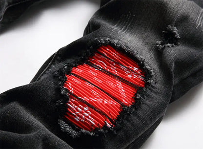 Modische neue Bikerjeans