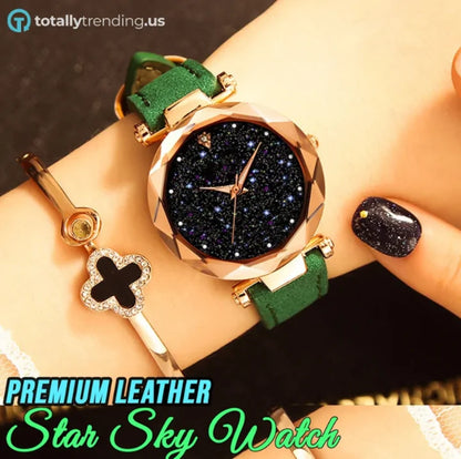 Reloj Star Sky de cuero de primera calidad