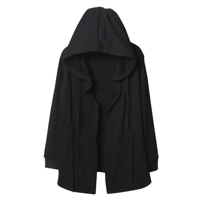 Gabardina de mago con capucha negra cortavientos para hombre