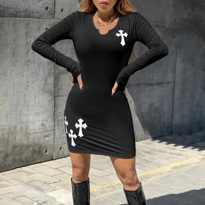 Minivestido con estampado cruzado