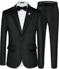 MAGE MALE Mens Suits Velvet Tuxedo Suit Set Slim Fit 2 Piece Luxurious Party Dinner Jacket Pants with Bow Tie Black