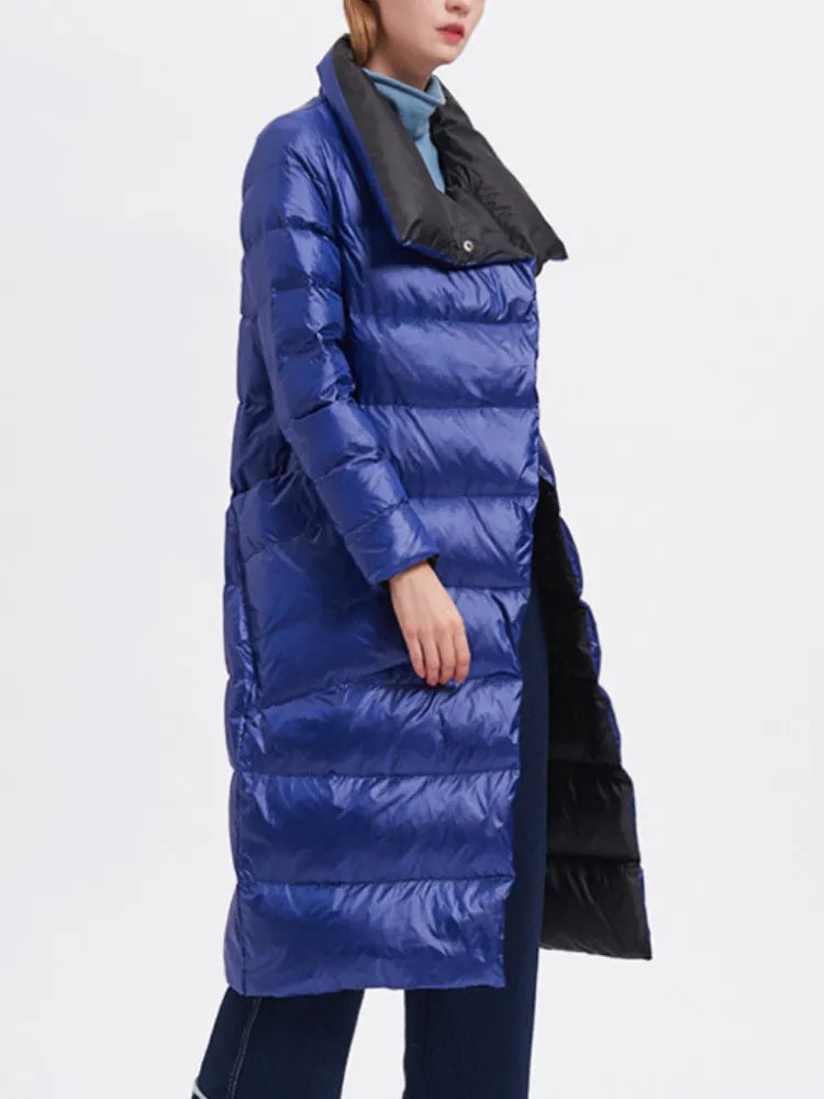 Chaqueta larga de invierno con cuello alto