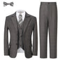 Boy Suits 5 Piece Grey Formal Plaid Kids Tuxedo Suit for Boys Wedding Outfit Slim Fit Prom Performances Dresswear Set Size 12