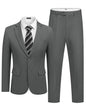 COOFANDY Mens 2 Piece Suit Slim Fit 2 Button Formal Jacket Suits Pants Set for Wedding Business Prom Dark Grey