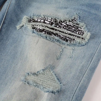 Vaqueros rotos con bandana
