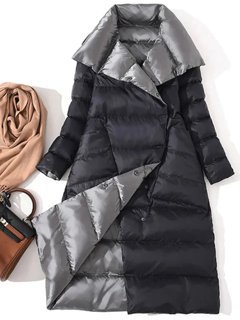 Chaqueta larga de invierno con cuello alto