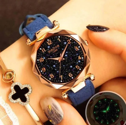Reloj Star Sky de cuero de primera calidad