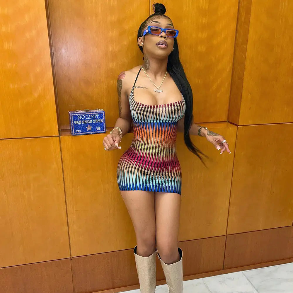 Minivestido de malla degradada