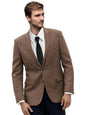 Lipoon Retro Mens Suit Blazer Tweed Herringbone Suit Jackets Slim Fit Sport Coats Prom Business Casual Tux Wedding Blazers - BrownX-Small