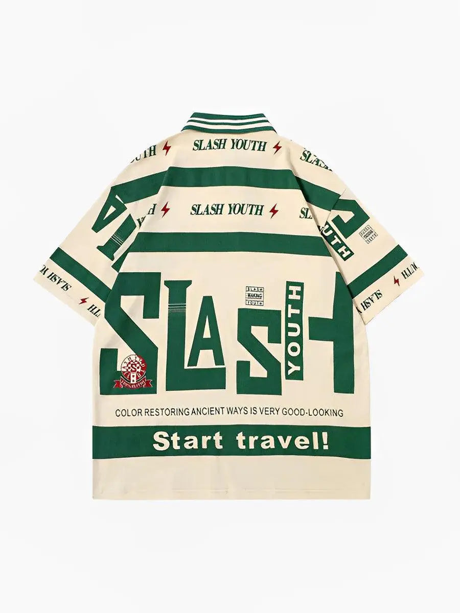 Polo con corte oblicuo extragrande