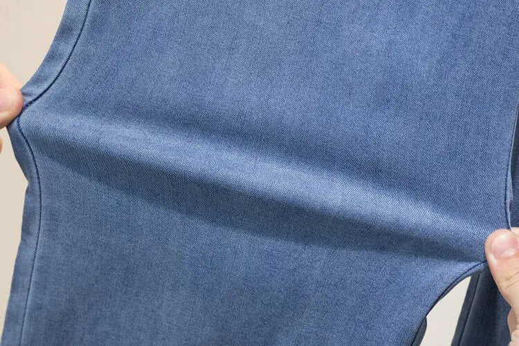 Vaqueros de seda de hielo de verano para mujer